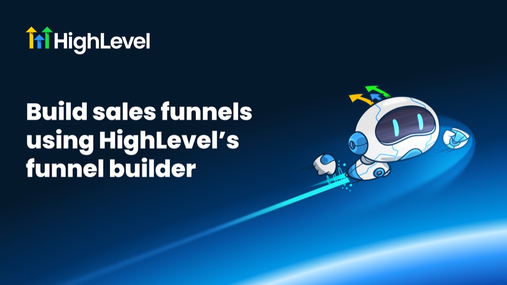 Interface de GoHighLevel réunissant un tunnel de vente et le CRM dans le même outil tout-en-un